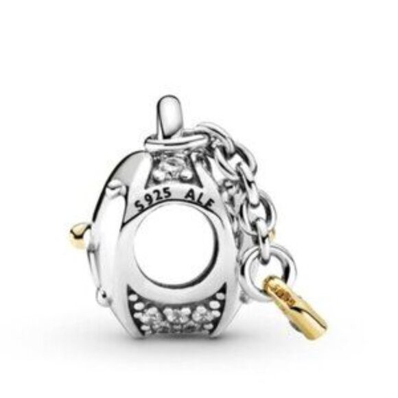 Pandora Pandora Two-Tone Heart & Lock 14K Gold Charm - Picture 3 of 3